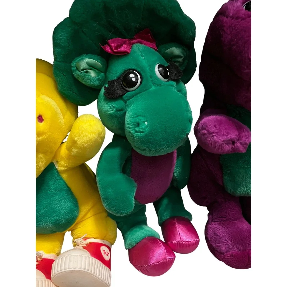 Vintage Barney Baby Bop BJ Plush Set Lyons Group 90s Dinosaur Stuffed Animals